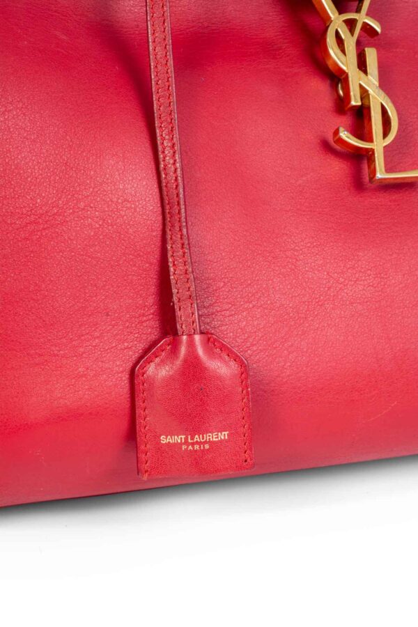 Yves Saint Laurent YSL Logo Leather Messenger Bag Red