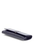 Yves Saint Laurent YSL Logo Patent Leather Flap Clutch Black