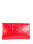Yves Saint Laurent YSL Logo Patent Leather Large Flap Clutch Red