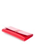 Yves Saint Laurent YSL Logo Patent Leather Large Flap Clutch Red