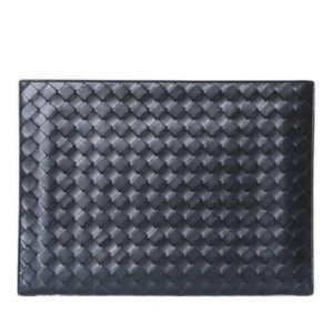 Bottega Veneta Intrecciato Zipper Leather Clutch Bag Black