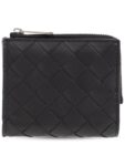 Bottega Veneta Intrecciato Bifold Calfskin Half Wallet Black