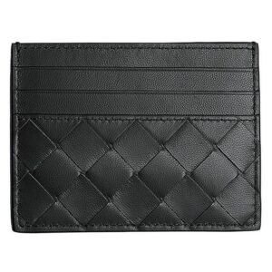 Bottega Veneta Intrecciato Leather Card Wallet Black