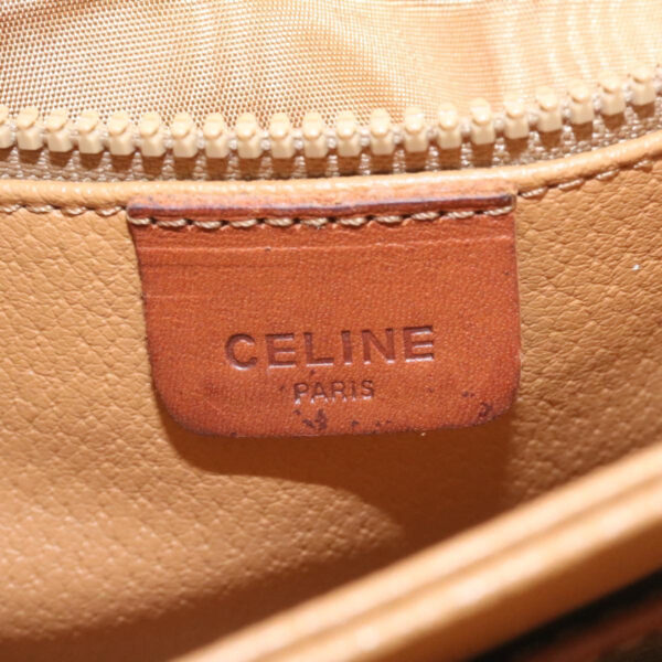 CELINE Macadam Canvas Shoulder Bag PVC Leather Brown  ai095