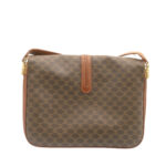 CELINE Macadam Canvas Shoulder Bag PVC Leather Brown  ai095
