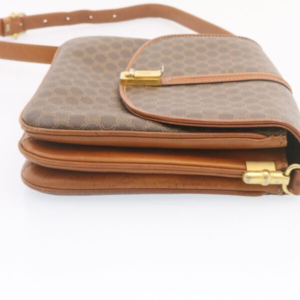 CELINE Macadam Canvas Shoulder Bag PVC Leather Brown  ai095