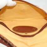 CELINE Paris Macadam Canvas Shoulder Bag Beige  am3138
