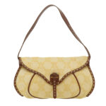 CELINE Paris Macadam Canvas Shoulder Bag Beige  am3138