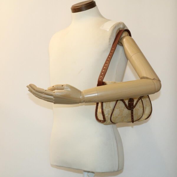 CELINE Paris Macadam Canvas Shoulder Bag Beige  am3138