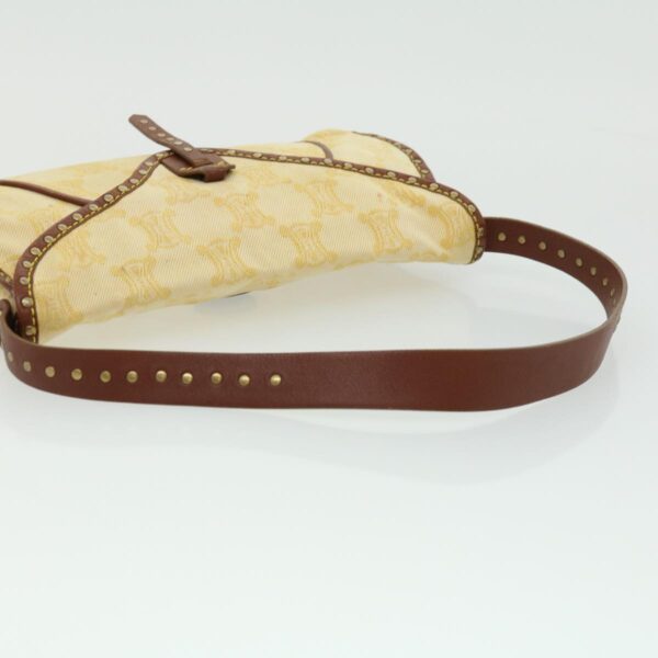 CELINE Paris Macadam Canvas Shoulder Bag Beige  am3138