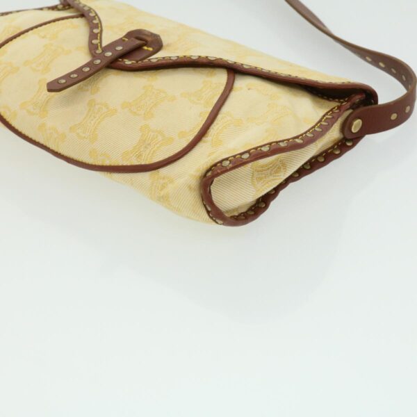 CELINE Paris Macadam Canvas Shoulder Bag Beige  am3138