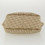 CHRISTIAN DIOR Trotter Canvas Chain Tote Bag PVC Leather Beige  am3502