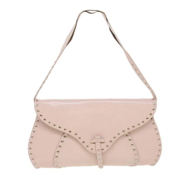 CELINE Studs Shoulder Bag Leather Pink CE00/23  am3799