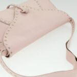 CELINE Studs Shoulder Bag Leather Pink CE00/23  am3799