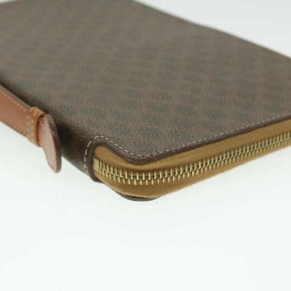 CELINE Macadam Canvas Travel Case PVC Leather Brown  am3943