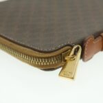 CELINE Macadam Canvas Travel Case PVC Leather Brown  am3943