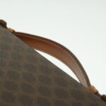 CELINE Macadam Canvas Travel Case PVC Leather Brown  am3943