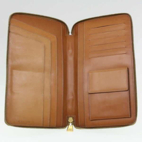 CELINE Macadam Canvas Travel Case PVC Leather Brown  am3943