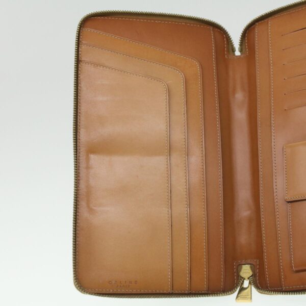 CELINE Macadam Canvas Travel Case PVC Leather Brown  am3943