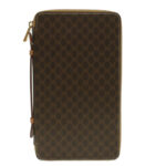 CELINE Macadam Canvas Travel Case PVC Leather Brown  am3943