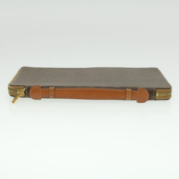 CELINE Macadam Canvas Travel Case PVC Leather Brown  am3943