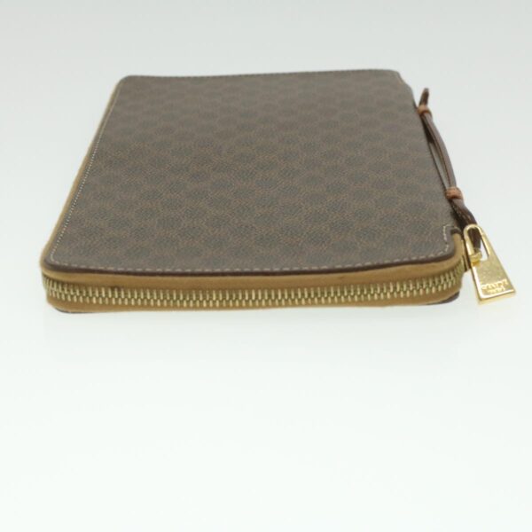 CELINE Macadam Canvas Travel Case PVC Leather Brown  am3943