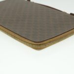 CELINE Macadam Canvas Travel Case PVC Leather Brown  am3943