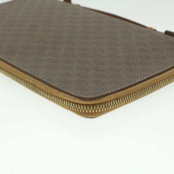 CELINE Macadam Canvas Travel Case PVC Leather Brown  am3943