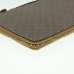 CELINE Macadam Canvas Travel Case PVC Leather Brown  am3943