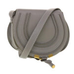 Chloe Mercy Small Saddle Shoulder Bag Leather Gray am4200