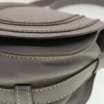 Chloe Mercy Small Saddle Shoulder Bag Leather Gray am4200