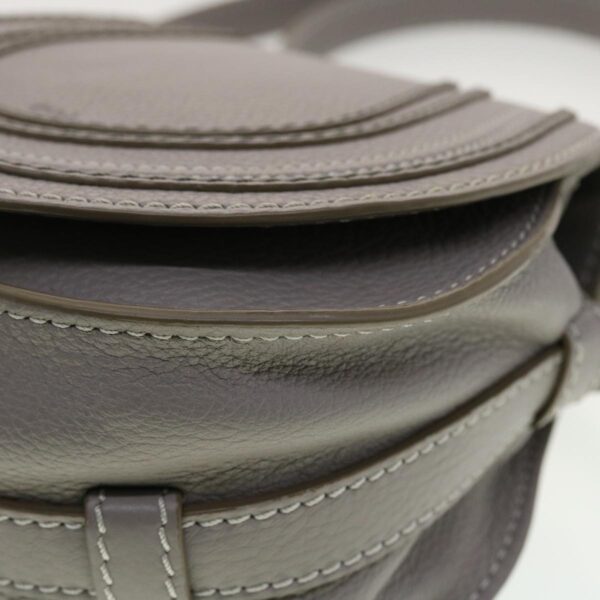 Chloe Mercy Small Saddle Shoulder Bag Leather Gray am4200