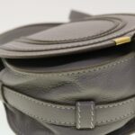Chloe Mercy Small Saddle Shoulder Bag Leather Gray am4200