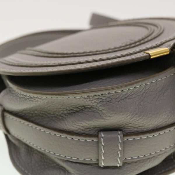 Chloe Mercy Small Saddle Shoulder Bag Leather Gray am4200