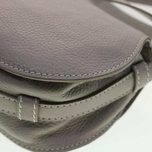 Chloe Mercy Small Saddle Shoulder Bag Leather Gray am4200