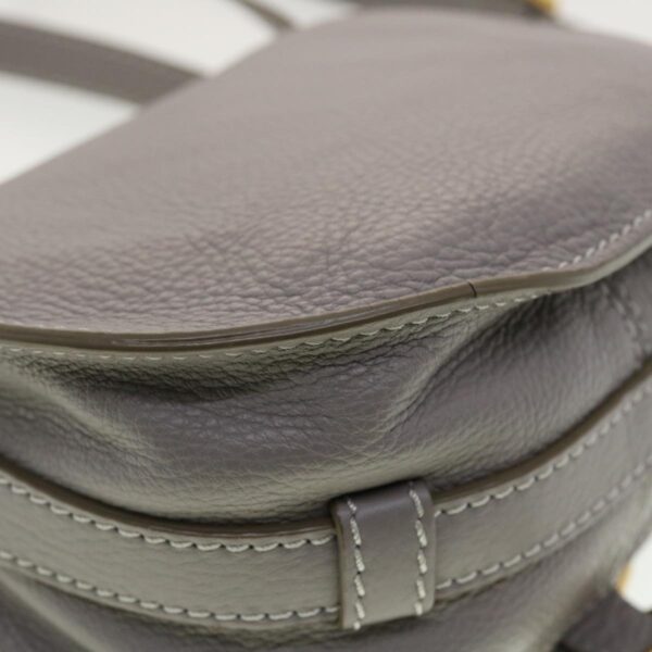 Chloe Mercy Small Saddle Shoulder Bag Leather Gray am4200