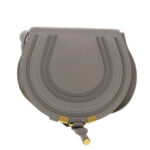 Chloe Mercy Small Saddle Shoulder Bag Leather Gray am4200