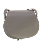 Chloe Mercy Small Saddle Shoulder Bag Leather Gray am4200