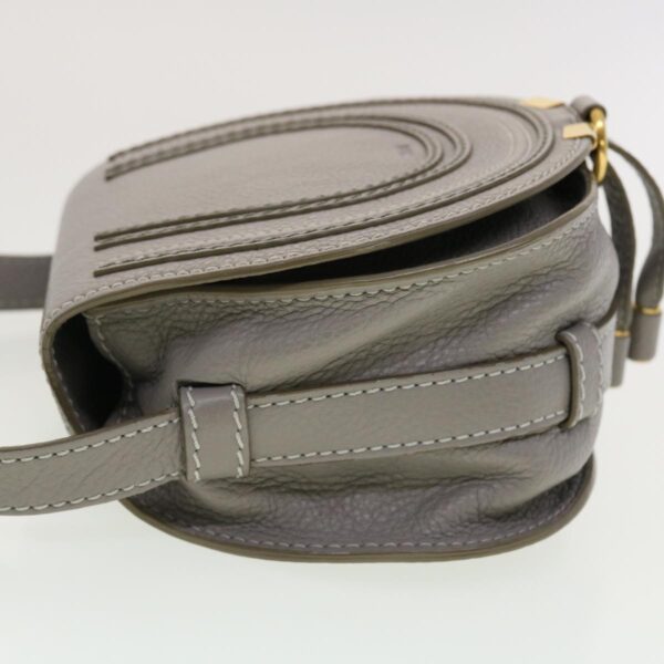 Chloe Mercy Small Saddle Shoulder Bag Leather Gray am4200