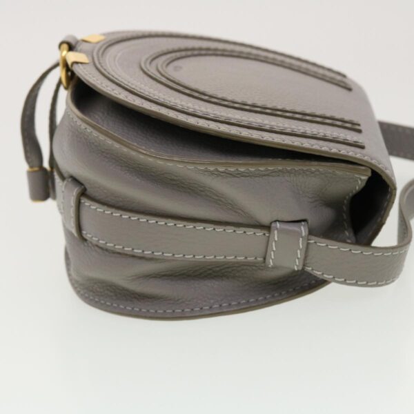 Chloe Mercy Small Saddle Shoulder Bag Leather Gray am4200