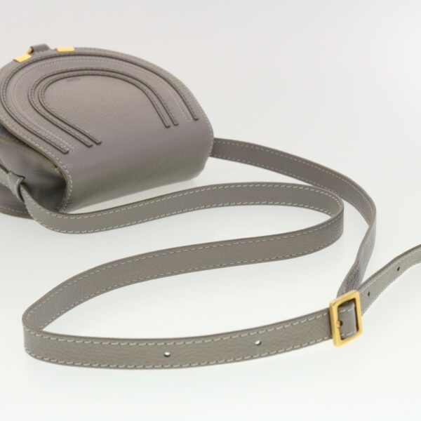Chloe Mercy Small Saddle Shoulder Bag Leather Gray am4200