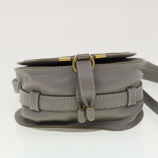 Chloe Mercy Small Saddle Shoulder Bag Leather Gray am4200