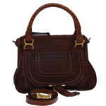 Chloe Punching Mercy Hand Bag Leather 2way Brown am4269