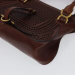 Chloe Punching Mercy Hand Bag Leather 2way Brown am4269