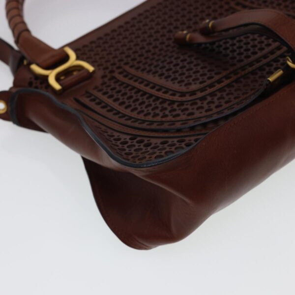 Chloe Punching Mercy Hand Bag Leather 2way Brown am4269