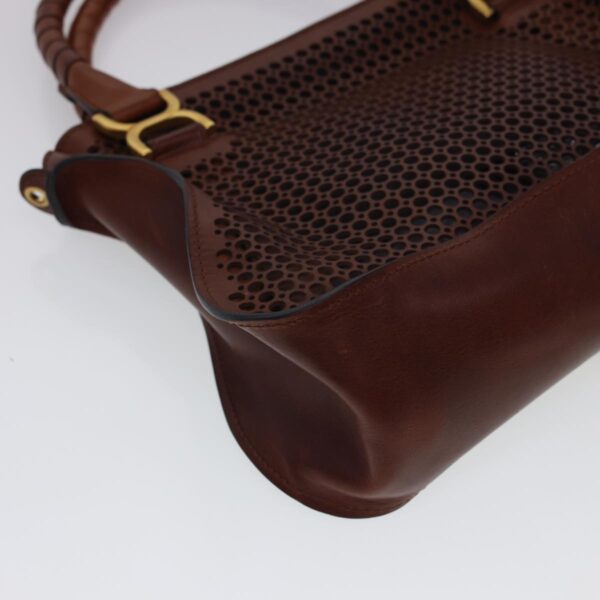 Chloe Punching Mercy Hand Bag Leather 2way Brown am4269
