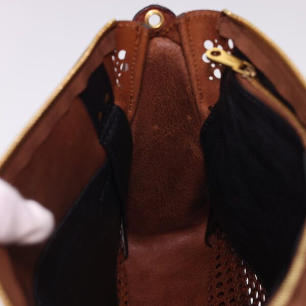 Chloe Punching Mercy Hand Bag Leather 2way Brown am4269