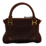 Chloe Punching Mercy Hand Bag Leather 2way Brown am4269