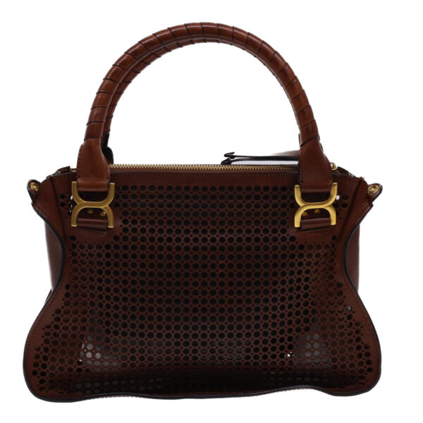 Chloe Punching Mercy Hand Bag Leather 2way Brown am4269