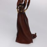 Chloe Punching Mercy Hand Bag Leather 2way Brown am4269